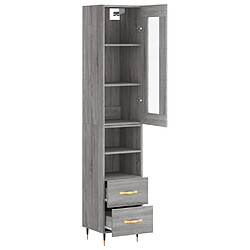 Acheter Maison Chic Buffet,Meuble de Rangement,commode pour salon,Cuisine Sonoma gris 34,5x34x180 cm Bois d'ingénierie -MN73675