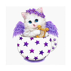 dessin animé chat diy 5d diamant broderie peinture point de croix kit décor violet peinture de diamant 5D