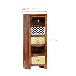 vidaXL Armoire latérale 40x30x110 cm Bois solide pas cher