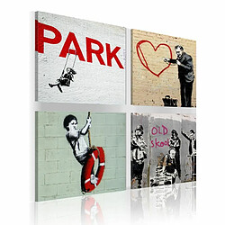 Paris Prix Tableau Imprimé Banksy - Inspiration Urbaines 40 x 40 cm