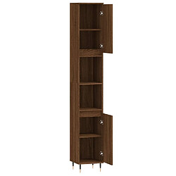 vidaXL Armoire de bain chêne marron 30x30x190 cm bois d'ingénierie pas cher