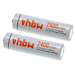 vhbw Piles rechargeables AA Mignon, 2 pièces - Batteries rechargeables (650mAh, 3,7V, Li-ion)