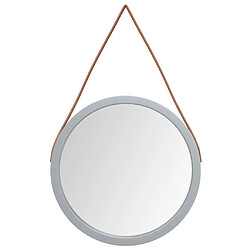 Maison Chic Miroir mural avec sangle | Miroir Décoration pour Maison Salle de Bain Argenté ? 45 cm -GKD95541