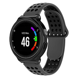 Wewoo Bracelet pour montre connectée Dragonne sport en silicone bicolore Garmin Forerunner 220 / Approach S5 / S20 gris foncé 