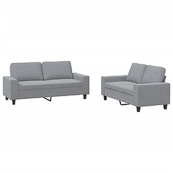 vidaXL Ensemble de canapés 2 pcs gris clair tissu