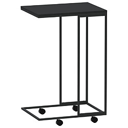 Maison Chic Table d'appoint | Table Basse avec roues Noir 40x30x63,5 cm Bois d'ingénierie -GKD71630 pas cher