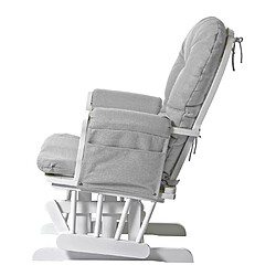 Acheter Mendler Fauteuil relax HWC-C76 fauteuil à bascule, rocking-chair, tissu ~ gris clair, monture blanche