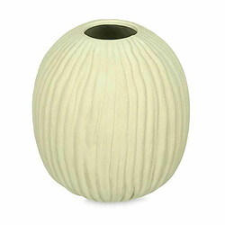 Gift Decor Vase Vert Dolomite 15 x 18 x 15 cm (6 Unités) Sphère Rayures