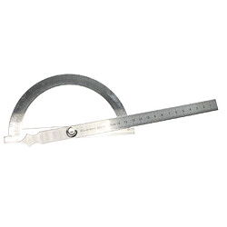 Bras de Protractor de 180 degrés Règle D'angle Rotatoire de Protractor Tête Ronde en Acier Inoxydable 180 Degrés 0-150mm