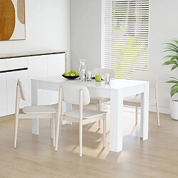 vidaXL Table à manger Blanc 140x74,5x76 cm Bois d'ingénierie 