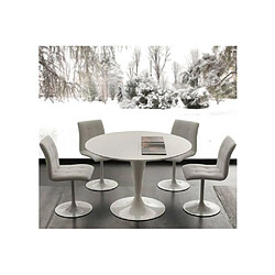 Inside 75 Table de repas extensible TULIPE ISLAND 120 cm satiné Quartz blanc