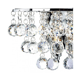 Luminaire Center Applique murale Pluto cristal et chrome poli 2 ampoules