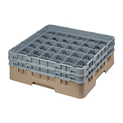 Casier à verres 36 compartiments beige - Hauteur de 143 à 349 mm - Camrack Cambro