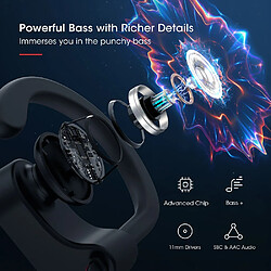 Universal MPOM Flamme IPX7 Casque Bluetooth imperméable V5.0 Casque avec CVC6.0 Annulation du bruit MIC HiFi Stéréo Sport Casque d'oreille Bouchons d'oreille Bouchons d'oreille Bouchon d'oreille Casque Bluetooth pas cher