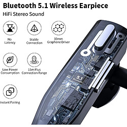 Oreillette Bluetooth pour téléphone portable, oreillette Bluetooth avec microphone compatible avec les téléphones Android et IPhone. Mains libres sans fil avec suppression du bruit pour la conduite au bureau pas cher