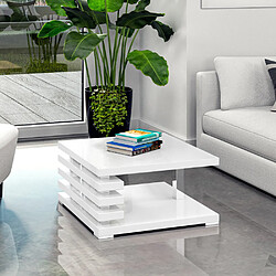 Selsey Table basse design - ARIENE - 60x60 cm - blanc brillant