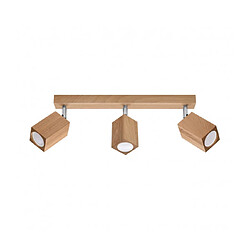 Luminaire Center Barre de spots Keke Oak Bois Chêne 3 ampoules 20cm