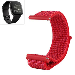 Wewoo Bracelet pour montre connectée de Fitbit Versa / 2 en nylon avec crochet et fermeture à boucle rouge 