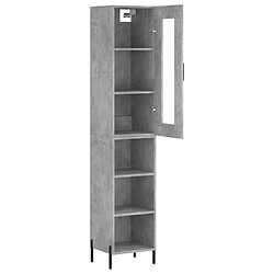 Avis vidaXL Buffet haut Gris béton 34,5x34x180 cm Bois d'ingénierie