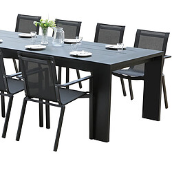 Acheter Wilsa Table de jardin en aluminium noir 8 places