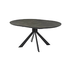 Avis Vente-Unique Table à manger extensible CLARA - 4 à 6 personnes - Céramique & Métal - Anthracite de Maison Céphy