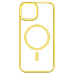 QDOS Coque pour iPhone 14 Hybrid Soft avec Snap Compatible MagSafe Jaune 