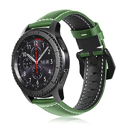 Wewoo Bracelet pour montre connectée de sport en cuir arbre Samsung Galaxy Watch Active 22 mm vert 