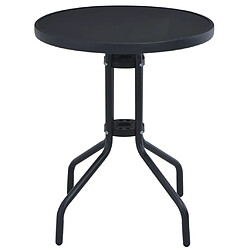 vidaXL Table de jardin Noir 80 cm Acier et verre