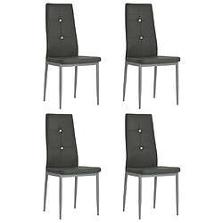 Maison Chic Lot de 4 Chaises à manger,Chaise pour cuisine gris similicuir -MN66076