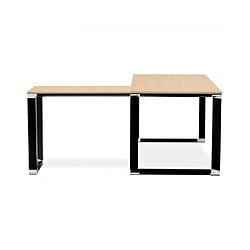 Mes Bureau d'angle 170x160x74 cm plateau naturel et pieds noir - SYRA