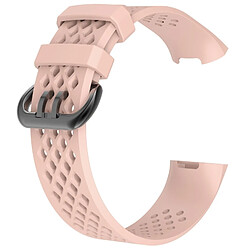 Wewoo Bracelet pour montre connectée Dragonne sport réglable avec trou carré FITBIT Charge 3 rose