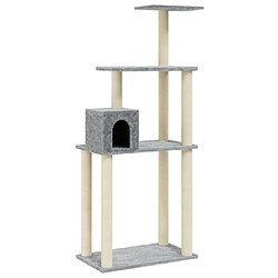 Arbre à chat avec griffoirs,niche pour chat en sisal Gris clair 147 cm -MN51846