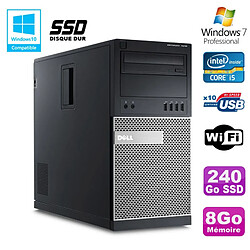 PC Tour Dell Optiplex 7010 Core I5-3470 3.2Ghz 8Go 240Go SSD DVD WIFI Win 7 · Occasion 