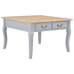 vidaXL Table basse Gris 80 x 80 x 50 cm Bois