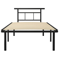 Avis Maison Chic Lit adulte - Lit simple Cadre de lit,Structure du lit Contemporain Noir Métal 100x200 cm -MN38184