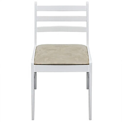 Avis Maison Chic Lot de 4 Chaises à manger,Chaise pour cuisine blanc hévéa solide et velours -MN75605