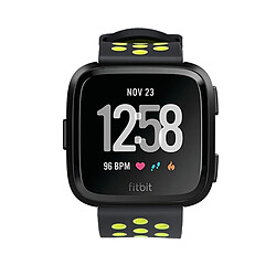 Avis Wewoo Pour Fitbit Versa Simple Bracelet De Montre En Silicone Noir + Jaune