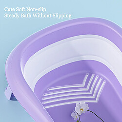 IKIDO Baignoire pliable bébé,bassin de bain antidérapant avec coussin confortable, bouchon de vidange,facile à ranger (violet) pas cher