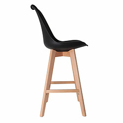 Avis Toilinux 2 Tabourets de bar en bois scandinaves Home Factory - H. 105 cm - Noir