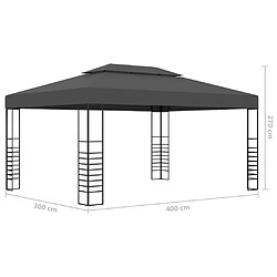 vidaXL Tonnelle 3x4 m Anthracite pas cher