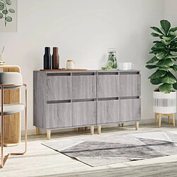 Maison Chic Ensemble de 2 Buffets,commode,console pour rangement sonoma gris 60x35x70 cm bois d'ingénierie -MN44141