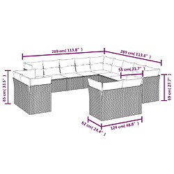 Avis vidaXL Salon de jardin avec coussins 13 pcs noir résine tressée