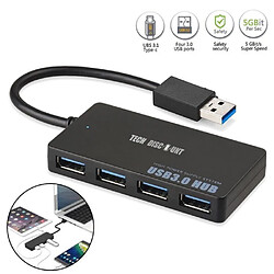 Tech Discount TD® Adaptateur Hub c pc alimentation macbook air ordinateurs portables 4 ports iphone téléphones windows rapide puissant concentrate