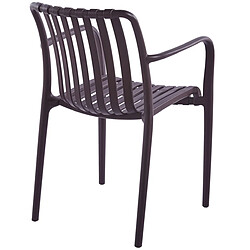 Pegane Lot de 4 fauteuils en polypropylène coloris tabac - Longueur 55,5 x profondeur 57,5 x hauteur 81 cm