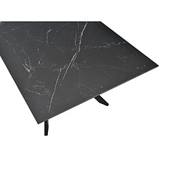 Acheter Vente-Unique Table à manger 6 personnes en MDF, céramique et métal - Effet marbre noir - SILARI