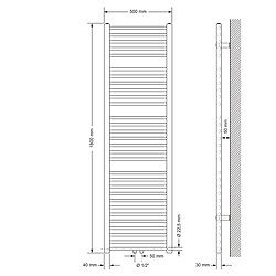 Avis LuxeBath Radiateur sèche-serviette forme droite anthracite connexion central 50 x 180 cm