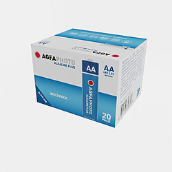 Agfa Photo AgfaPhoto Piles Alcalines PLUS Mignon AA LR6 (1.5V, Lot de 20) - Longue Durée de Vie - Idéales pour Télécommandes, Jouets, Appareils Photo et Plus - Usage Domestique ou Professionnel - Noir 