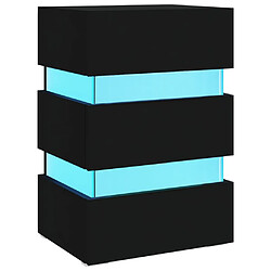 Maison Chic Table de chevet | Table de nuit à LED Noir 45x35x67 cm Bois d'ingénierie -GKD39018 