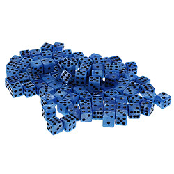 Acheter 100pcs 6-sided dés spot dice 14mm pour les jeux de société, jeux de fête dés blue