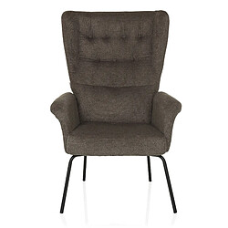 Fauteuil de relaxation / Fauteuil à oreilles HAVENIO tissu gris foncé hjh LIVING